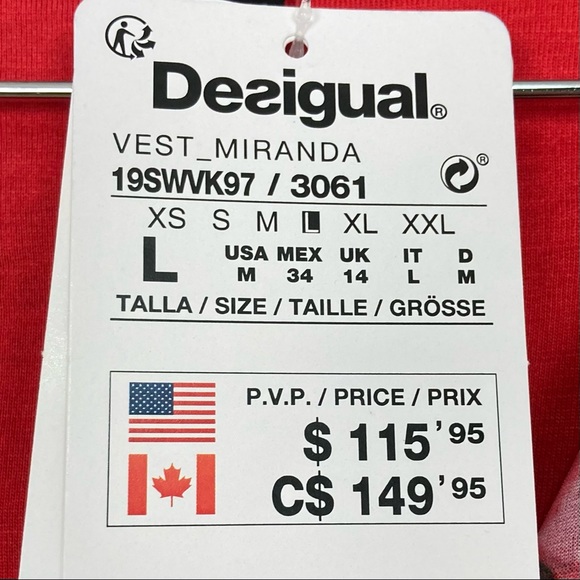 Desigual Miranda Flutter Sleeve Dress Women’s Size M Surplice Neckline Floral - Picture 7 of 9